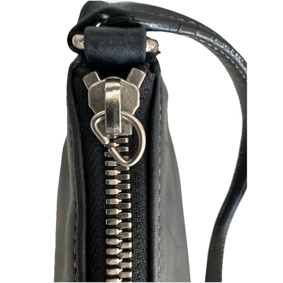 Vintage Coach Hampton Demi Baguette Black Leather Shoulder Bag Wristlet 7785 - Picture 8 of 11